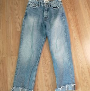 Zara High Waisted Straight Leg Jeans